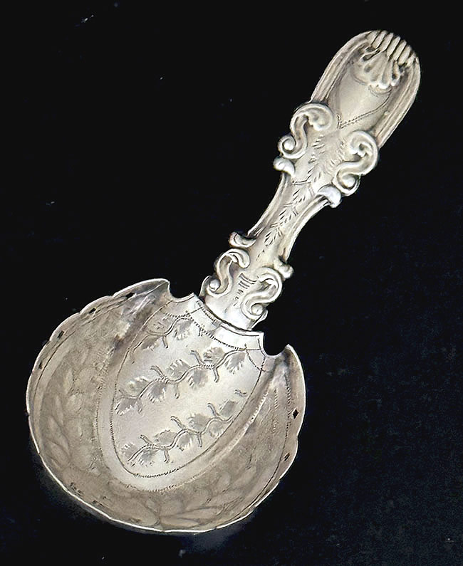 English silver tea caddy spoon John Bettridge Birmingham 1820